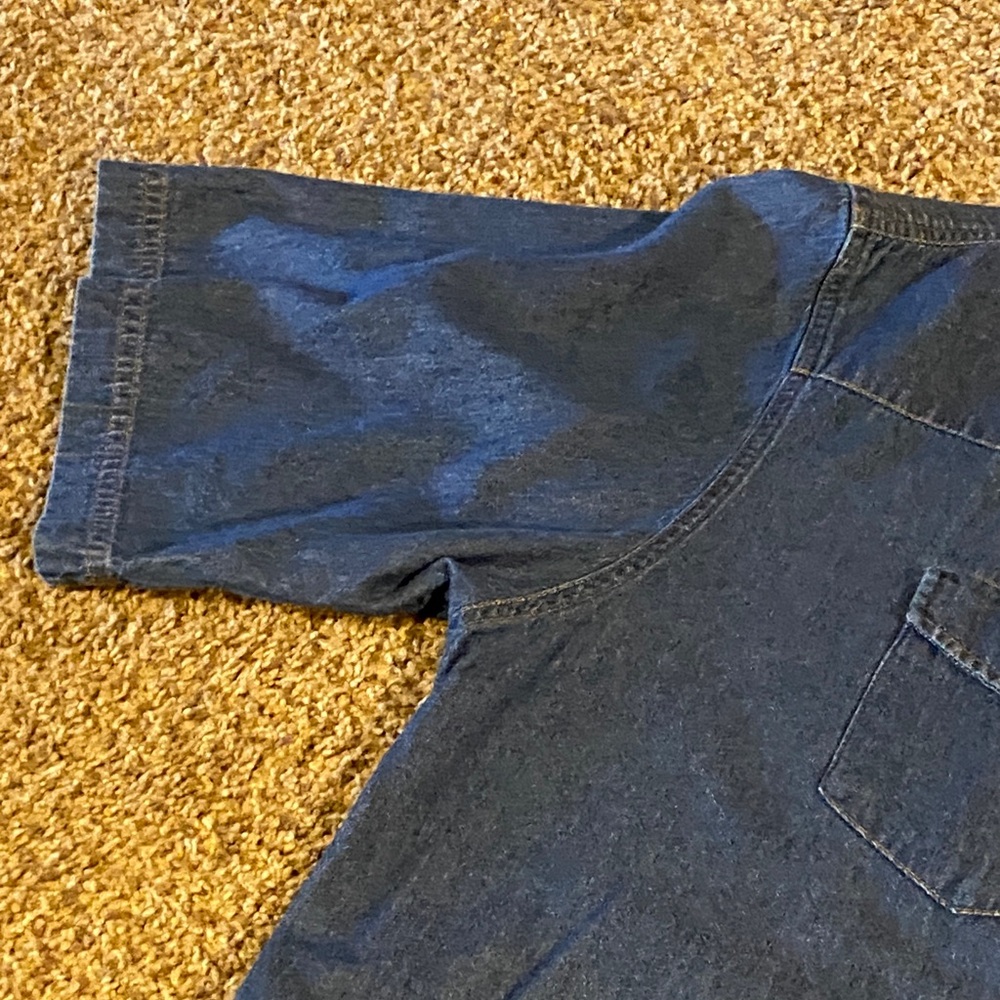 Texas Authentic Dry Goods Men's XXL Blue Denim Short Sleeve Shirt - Picture 4 of 15